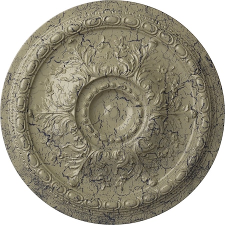 Ekena Millwork Stockport Ceiling Medallion (Fits Canopies up to 6 1/4"), 28"OD x 2 3/4"P, Castle Stone Crackle CM28STCSC